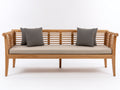 Gartenbank aus Holz 180 x 70 x 85 cm - Naturholz Beige - Modernes Latten Design mit Armlehnen