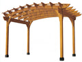 Pavillon Massivholz 300x300x250 cm - Natur Braun Schwarz - Offene Pergola mit Lamellendach
