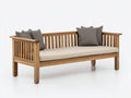 Gartenbank Holz 240x75x90 cm - Naturholz - Moderne Sitzbank mit Rückenlehne und Armlehnen für Garten Terrasse und Außenbereich