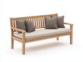 Gartenbank aus Holz 180 x 70 x 85 cm - Naturholz Beige - Klassisches Latten Design mit Armlehnen