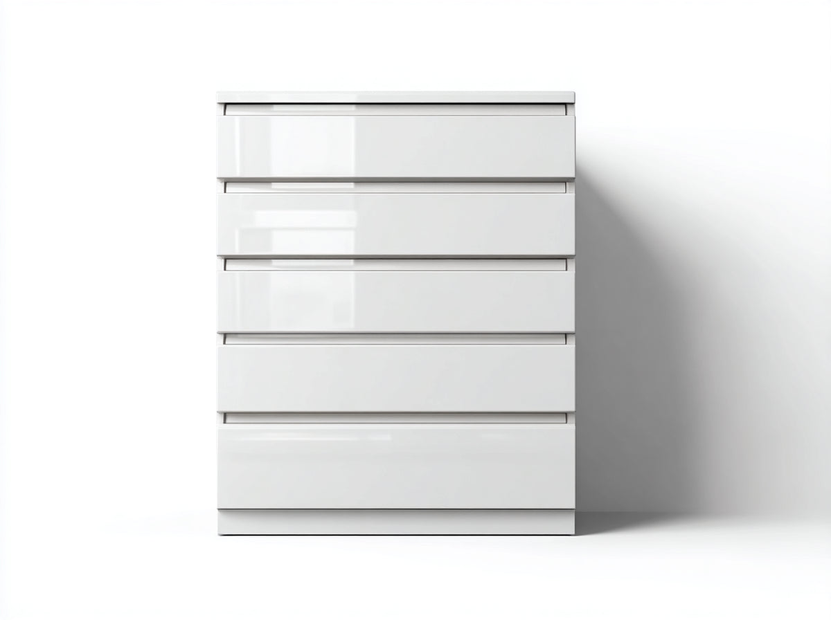 Kommode mit Schubladen 90 x 45 x 120 cm - MDF-Holzwerkstoff - Weiß - modernes Design für Schlafzimmer