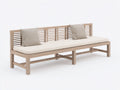 Gartenbank Massivholz 200x65x85 cm - Natur Beige - Gepolsterte Sitzfläche mit horizontalem Lattenrücken