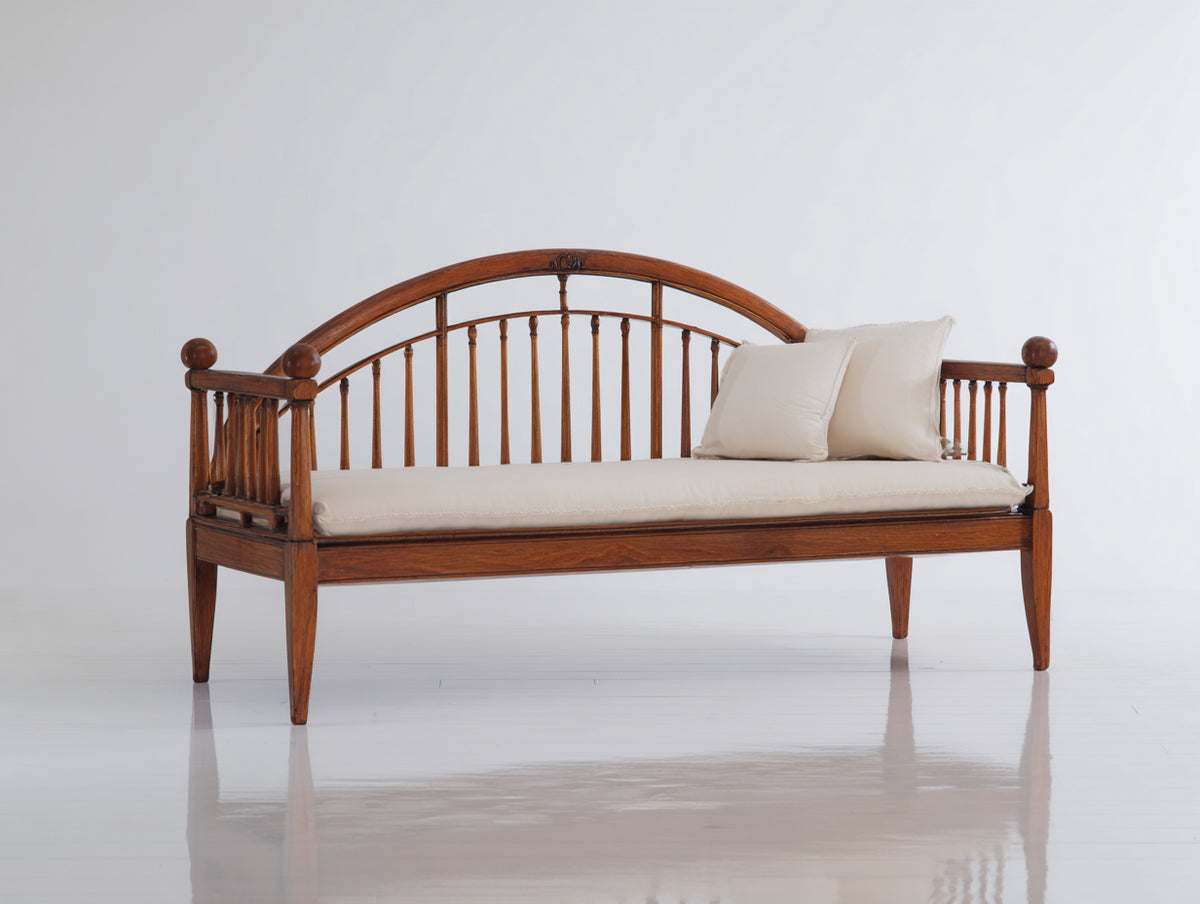 Gartenbank Holz 180 x 60 x 90 cm - Naturbraun - Klassische Sitzbank aus Massivholz für Garten und Terrasse