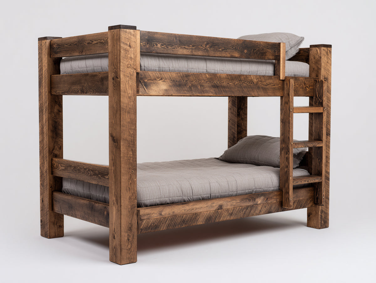 Etagenbett Holz 200x100x160 cm - Braun - Stabiler Schlafplatz mit zwei Ebenen für Kinderzimmer