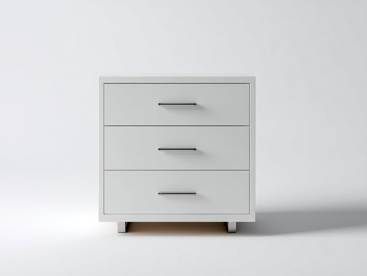 Kommode mit Schubladen aus Holz 80 x 45 x 90 cm - Weiß Schwarz - Modernes Design mit 3 Schubladen